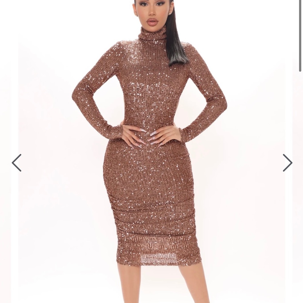 NWT Fashion Nova Shine Sequin Midi Dress Large